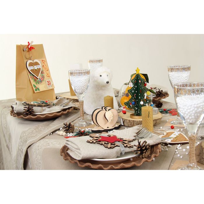 Фигурка новогодняя "Мерцающий мишка" сидящий