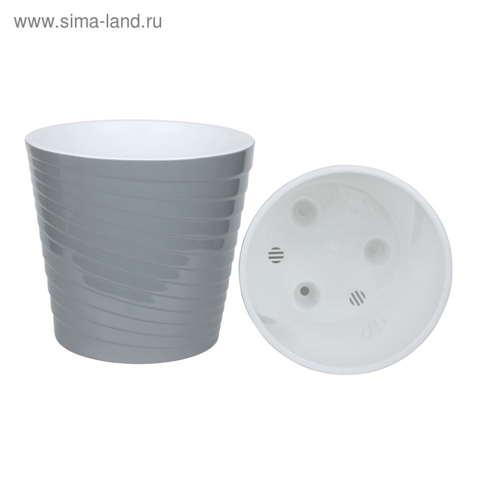 Пластиковый горшок с вкладкой Эйс 27 л d17 см цвет серый муссон 180₽