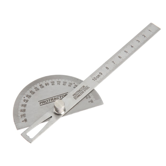 Угломер с линейкой ТУНДРА нержавеющая сталь гравировка 100 мм 299₽