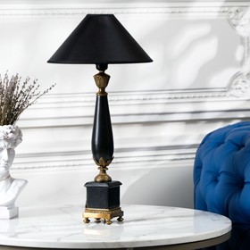Лампа настольная 'Императорская колонна', черная, 18 × 18 × 70 см Ош