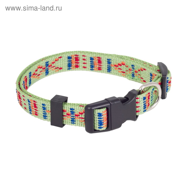 

Ошейник нейлоновый "Орнамент" с пряжкой-защёлкой, ОШ 20-30 х 1 см, зелёный