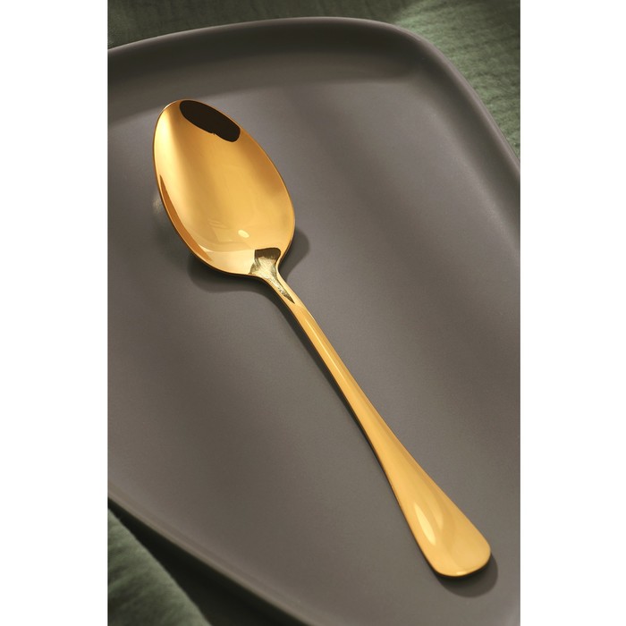 фото Набор ложек столовых из нержавеющей стали доляна «голд», длина 20,5 см, 6 шт, цвет золотой