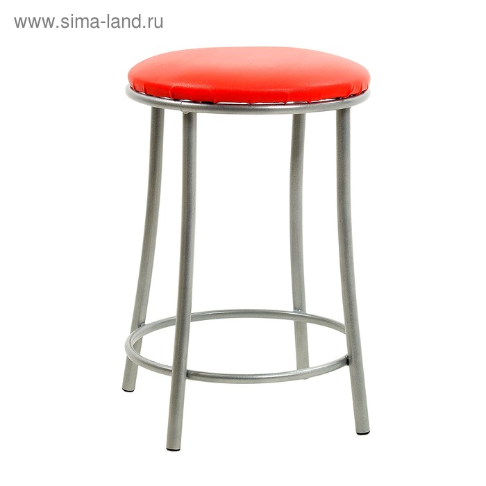 фото Табурет "ультра" с кольцом, серебристый металлик/красный клик мебель