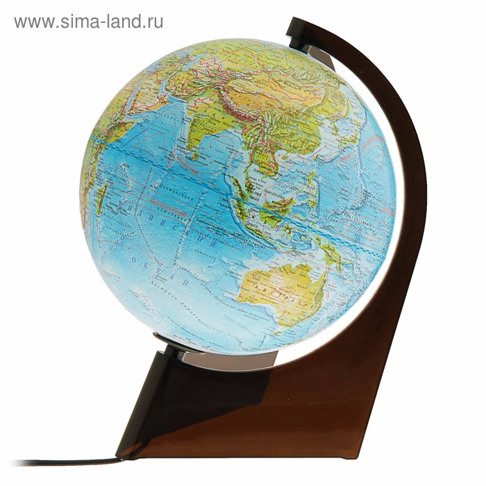 фото Глобус земли физико-политический, диаметр 210 мм, с подсветкой, треугольная подставка глобусный мир