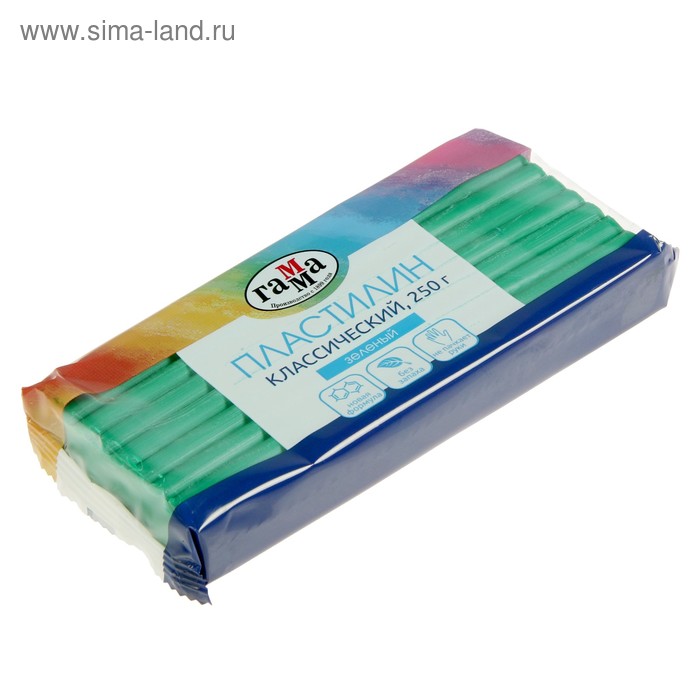 

Пластилин 250 г, "Гамма" Классический, зелёный