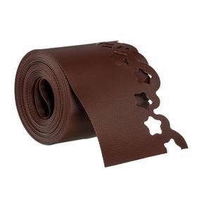 Лента бордюрная, 0.15 × 9 м, толщина 1.2 мм, пластиковая, фигурная, коричневая, Greengo