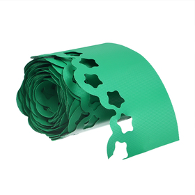 Лента бордюрная, 0.15 × 9 м, толщина 1.2 мм, пластиковая, фигурная, зелёная