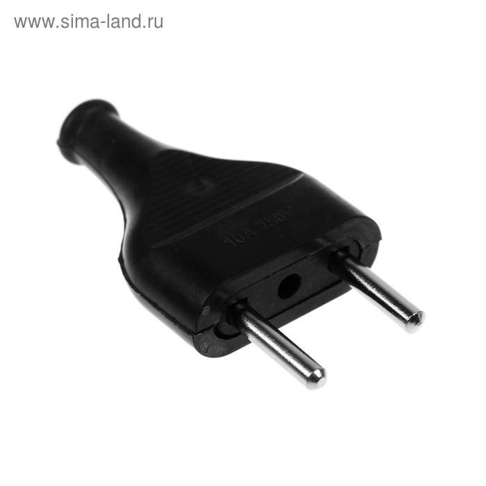 

Вилка прямая, 10А, без з/к, 220 В, черная