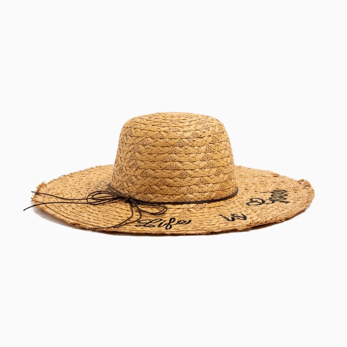 Шляпа женская "Life is good", размер 54-56, цвет бежевый