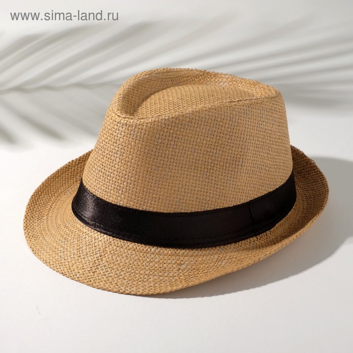 цена Шляпа мужская MINAKU Плетеная, размер 58, цвет бежевый