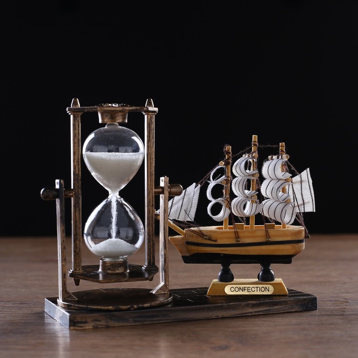 Песочные часы Фрегат, сувенирные, 15.5 х 6.5 х 12.5 см, микс