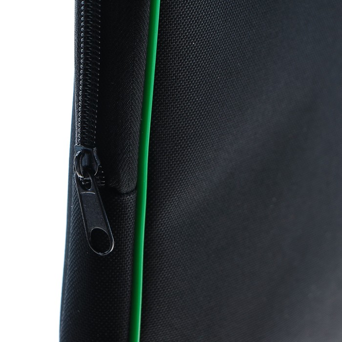 Папка с ручками, текстильная, А4, 350 х 265 х 45 мм, «Оникс», ПМД 2-42, внутренний карман, «Офис», цвет чёрный-салатовый