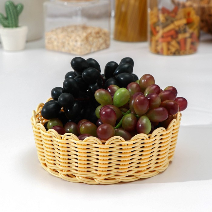 Корзинка для фруктов и хлеба Доляна, 17×17×6,5 см, цвет молочный корзинка универсальная доляна 17 5×20×7 5 см цвет чёрный