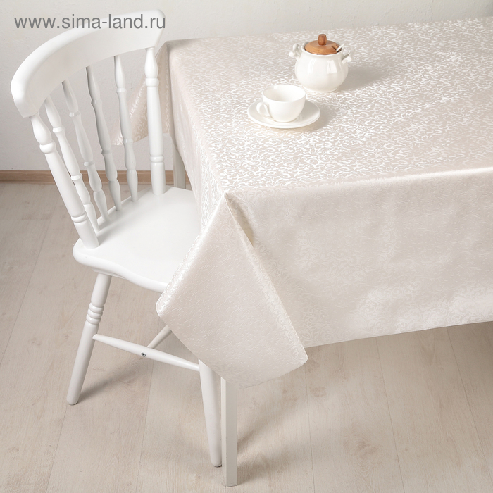 фото Клеёнка на стол на тканевой основе, ширина 137 см, рулон 20 метров, толщина 0,25 мм, цвет белый