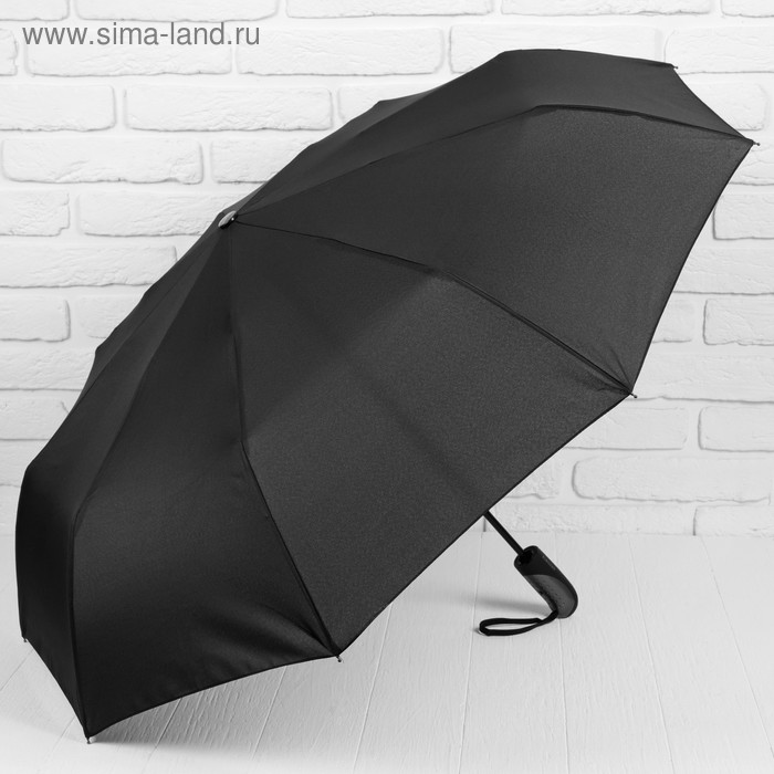 

Зонт автоматический, 3 сложения, 9 спиц, R = 50 см, цвет чёрный