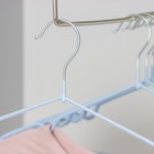 Вешалка-плечики для одежды Доляна, размер 40-44, антискользящее покрытие, цвет нежно-голубой - Фото 1