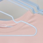 Вешалка-плечики для одежды Доляна, размер 40-44, антискользящее покрытие, цвет нежно-голубой - Фото 4