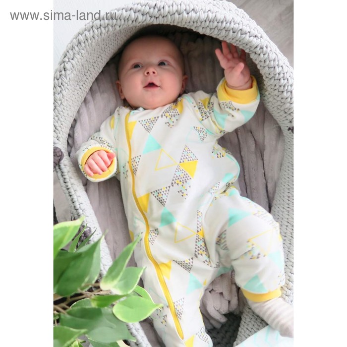 фото Комбинезон для новорождённого «пина колада», рост 74 см, цвет белый сонный гномик