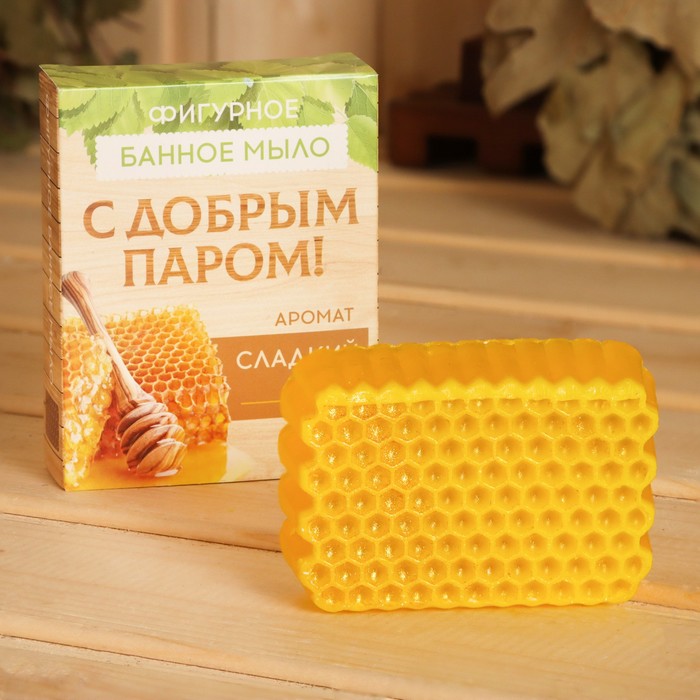 Фигурное банное мыло С добрым паром, сладкий мед цена и фото