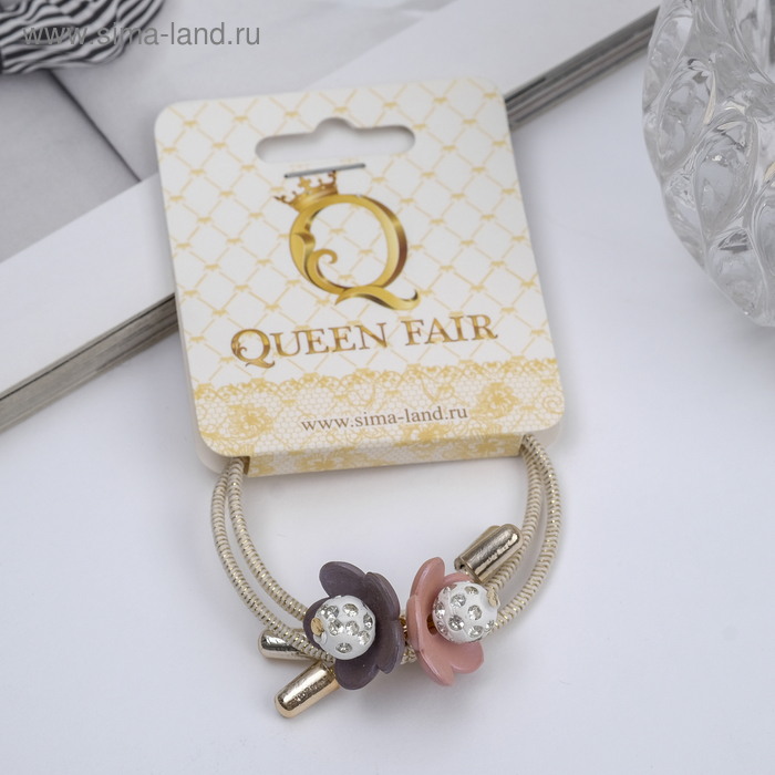 фото Резинка для волос "эвелина" 5 см цветочки, микс queen fair