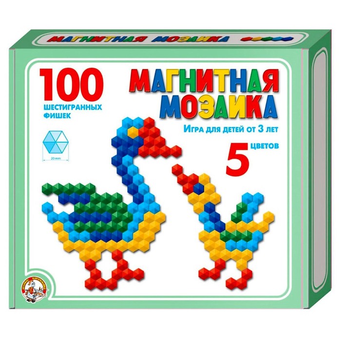 

Мозаика магнитная шестигранная, 5 цветов, 100 элементов