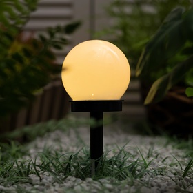 Садовый светильник на солнечной батарее «Малый шар», 10 × 32 × 10 см, 1 LED, свечение тёплое белое