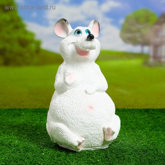 садовая фигура мышь белая 28см Садовая фигура Мышь белая, 28см