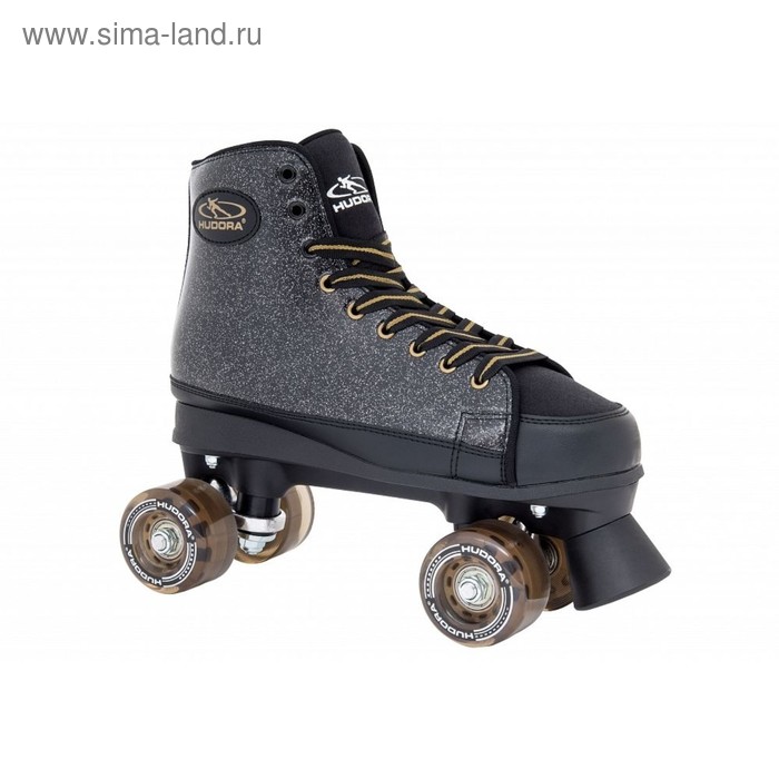 фото Ролики-квады roller skates black glamour, цвет чёрный, размер 38 hudora