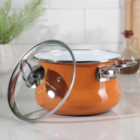 

Кастрюля Caliente, 2 л, стеклянная крышка, цвет оранжевый