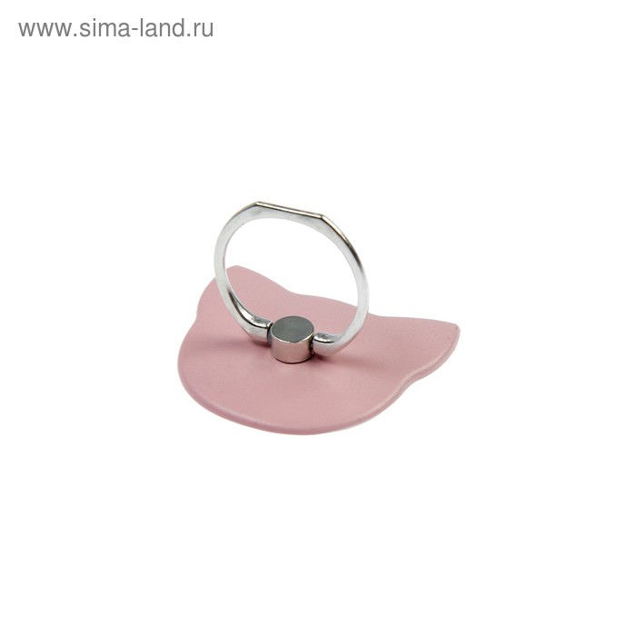 фото Держатель-подставка с кольцом для телефона luazon, в форме "кошки", розовый luazon home