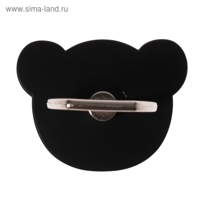 фото Держатель-подставка с кольцом для телефона luazon, в форме "мишки", чёрный luazon home