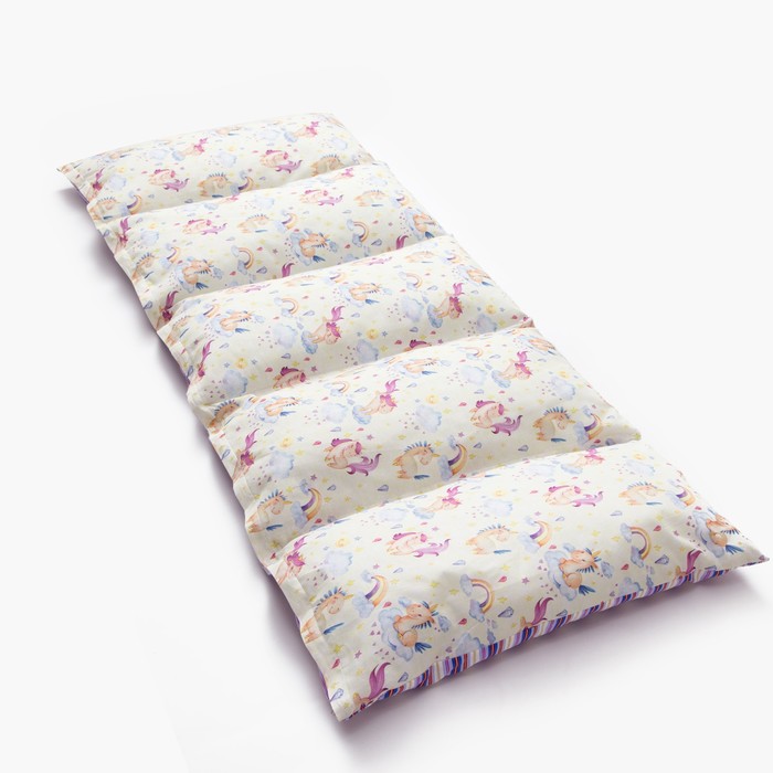 фото Матрасик с подушками «единороги» двусторонний 70×190 см, бязь/спанбонд крошка я