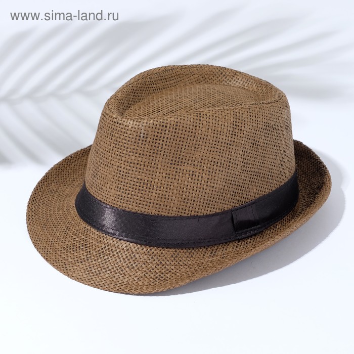 цена Шляпа мужская MINAKU Плетеная, размер 58, цвет коричневый