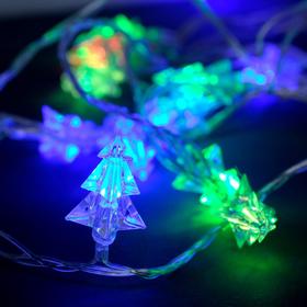 

Гирлянда "Нить" 5 м с насадками "Ёлки маленькие", IP20, прозрачная нить, 20 LED, свечение мульти, мигание, 220 В