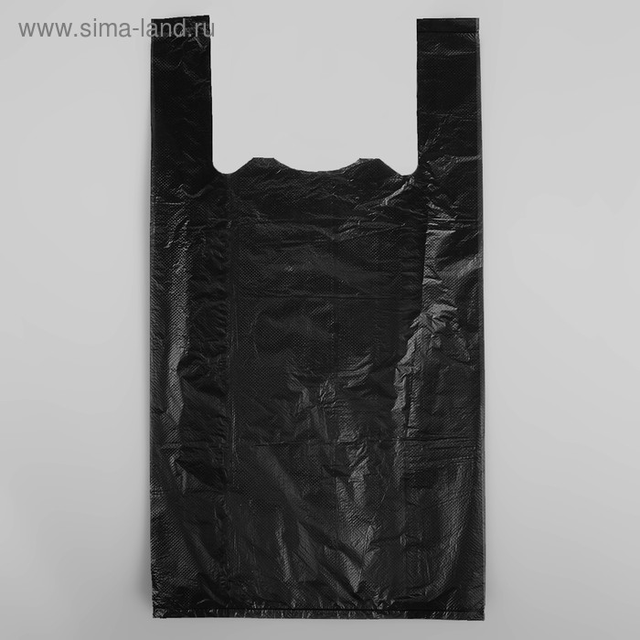 фото Пакет "чёрный", полиэтиленовый, майка, 25 х 45 см, 11 мкм артпласт