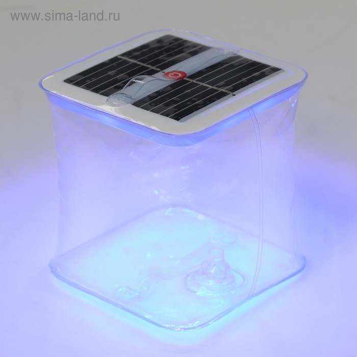 фото Плавающий светильник пвх, надувной, солнечная батарея, 10led, квадратный, rgb