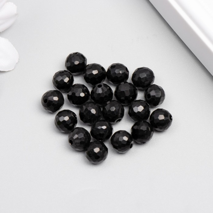 Бусины стеклянные (набор 20 шт), 8 мм чёрные стеклянные чешские бусины quad bead 4 мм цвет alabaster pastel petrol 5 грамм около 145 шт