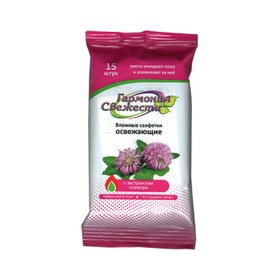 

Салфетки влажные BioCos, с экстрактом клевера, 15 шт.