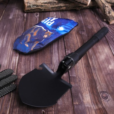 Лопата комбинированная «Stay wild»: пилка, открывалка, мотыжка, прорезиненная рукоять