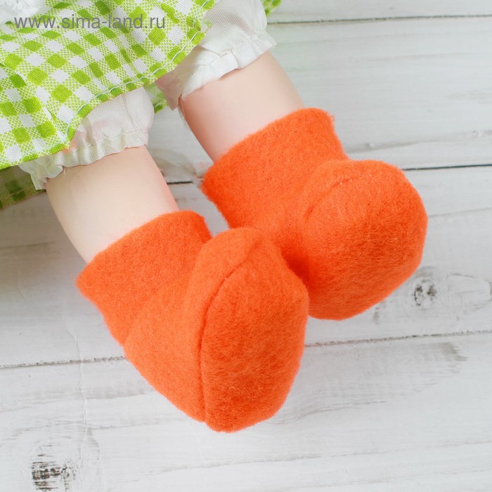 Носки для куклы, длина стопы: 6 см, цвет оранжевый