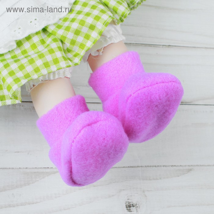 Носки для куклы, длина стопы: 7 см, цвет фиолетовый
