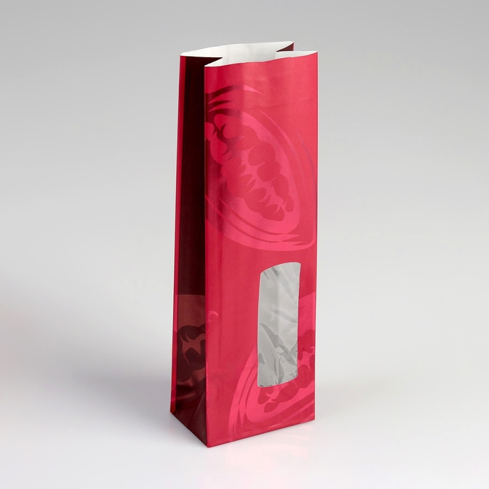 Пакет бумажный фасовочный Бобы, винный, 8 х 5 х 24 см пакет бумажный фасовочный глянцевый красный 5 5 х 3 х 17 см
