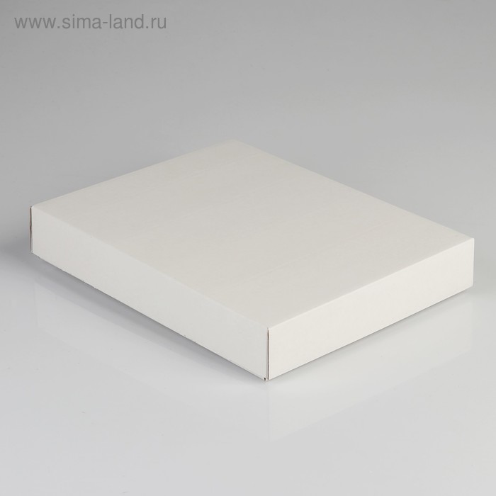 Коробка сборная без печати , крышка-дно белая без окна 26 х 21,5 х 4 см