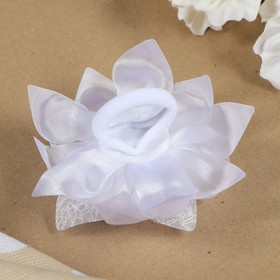 

Бант для девочек с резинкой "Мими" белый, 10 см