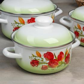 

Набор кастрюль «Ласковый май», 3 шт: 1,5 л, 2 л, 3 л, цвет МИКС