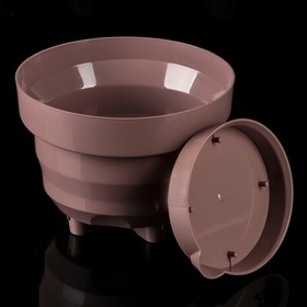 

Кашпо с прикорневым поливом «Акцент», 3 л, цвет мокко