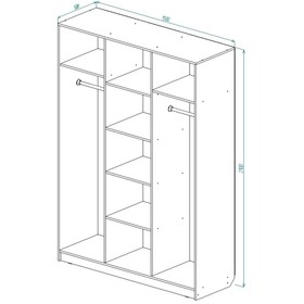 

Шкаф 3-х створчатый распашной ШР3/2 2100х1500х500 Дуб молочный/Ясень Шимо Темный