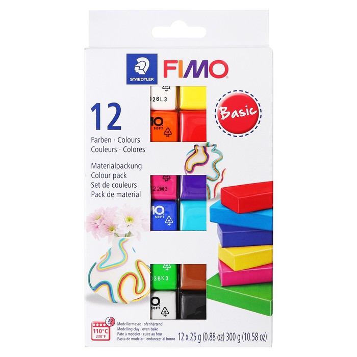 Набор пластики - полимерной глины FIMO soft, 12 цветов по 25 г