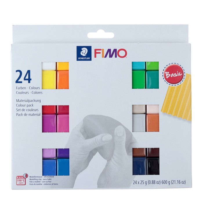 Набор пластики - полимерной глины FIMO soft, 24 цветов по 25 г