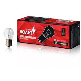 

Лампа накаливания жёлтая в блистере 12V 21W BAU15S Philips 12496, STARTVOLT VL-BAU15S-02